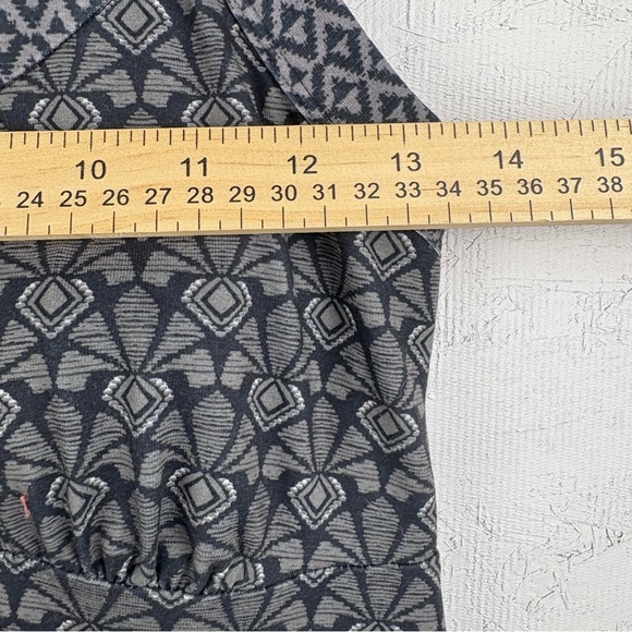 Prana Black & Gray Babydoll Geo Patterned Midi Halter Dress Built In Bra Small - Picture 6 of 9